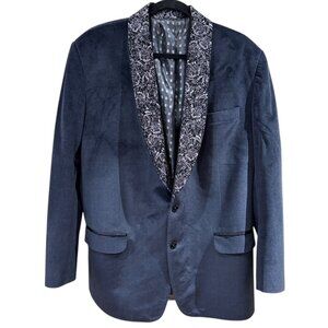 Black Velvet and Brocade Jacket by Inmonarch Size 46L